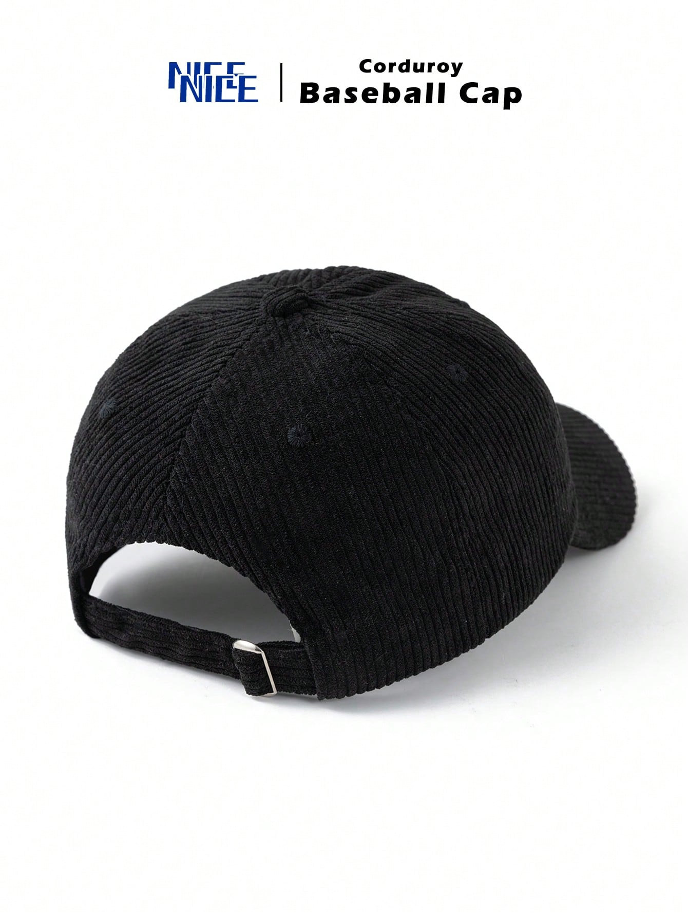 1pc Men's Line Smile Embroidered Corduroy Baseball Cap, Unisex Fashion Retro Soft Top Baseball Cap, Autumn/Winter Outdoor Thickened Baseball Cap, Adjustable Hat Circumference, Suitable For Daily Commu