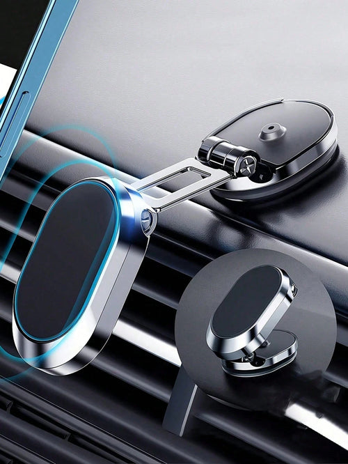 1pc Metal Car Phone Holder, Car Foldable Strong Suction Phone Holder Dashboard Mount Car Phone Mount 360 Degree Rotating Navigation Holder