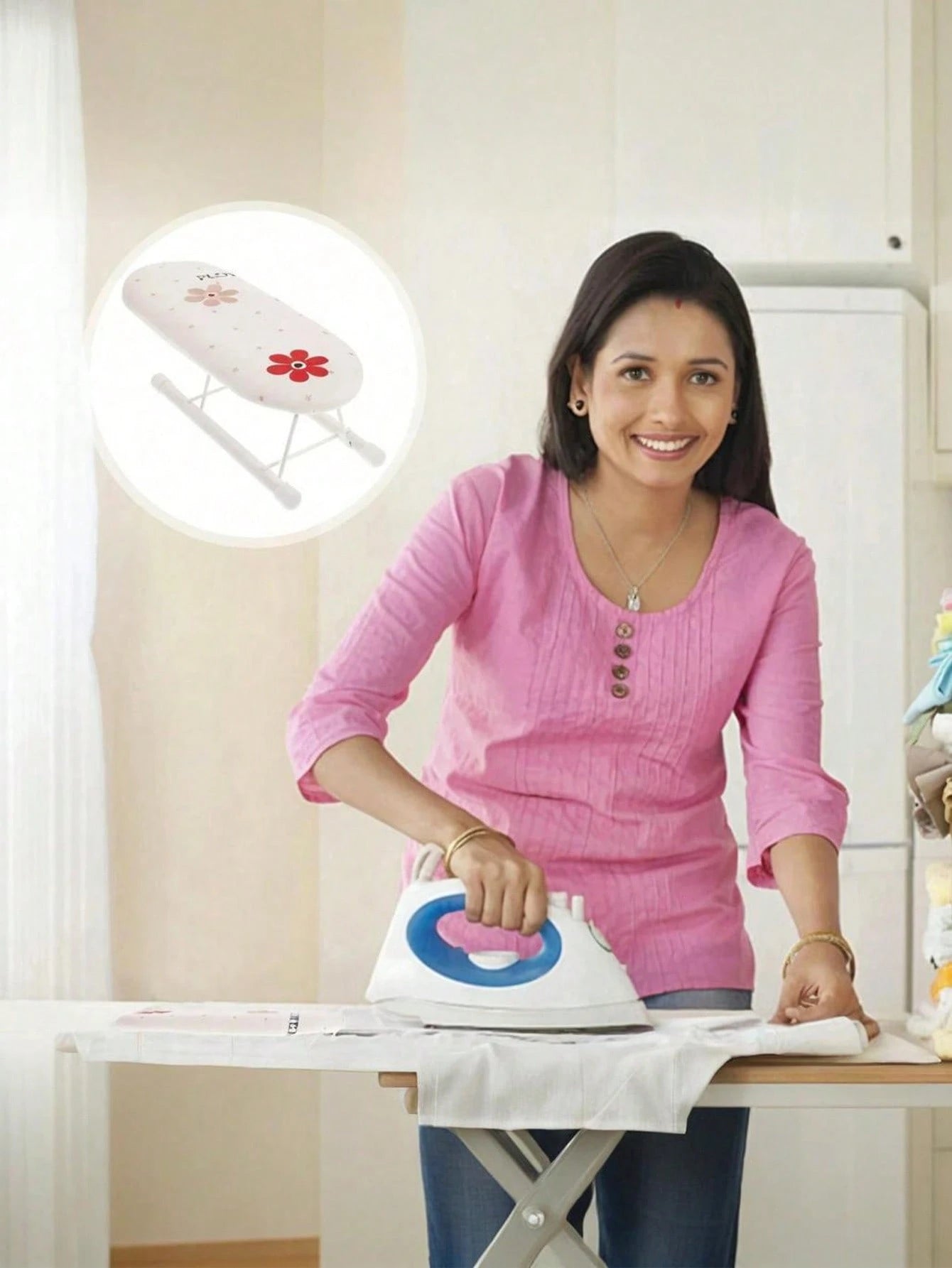 1pc Mini Ironing Board With Folding Legs,Suitable For Collar And Cuffs,Mini Ironing Board, Other Sewing Tools & Accessories, Portable Household Clothes Ironing Rack, Home Supplies Heat Resistant Ironi