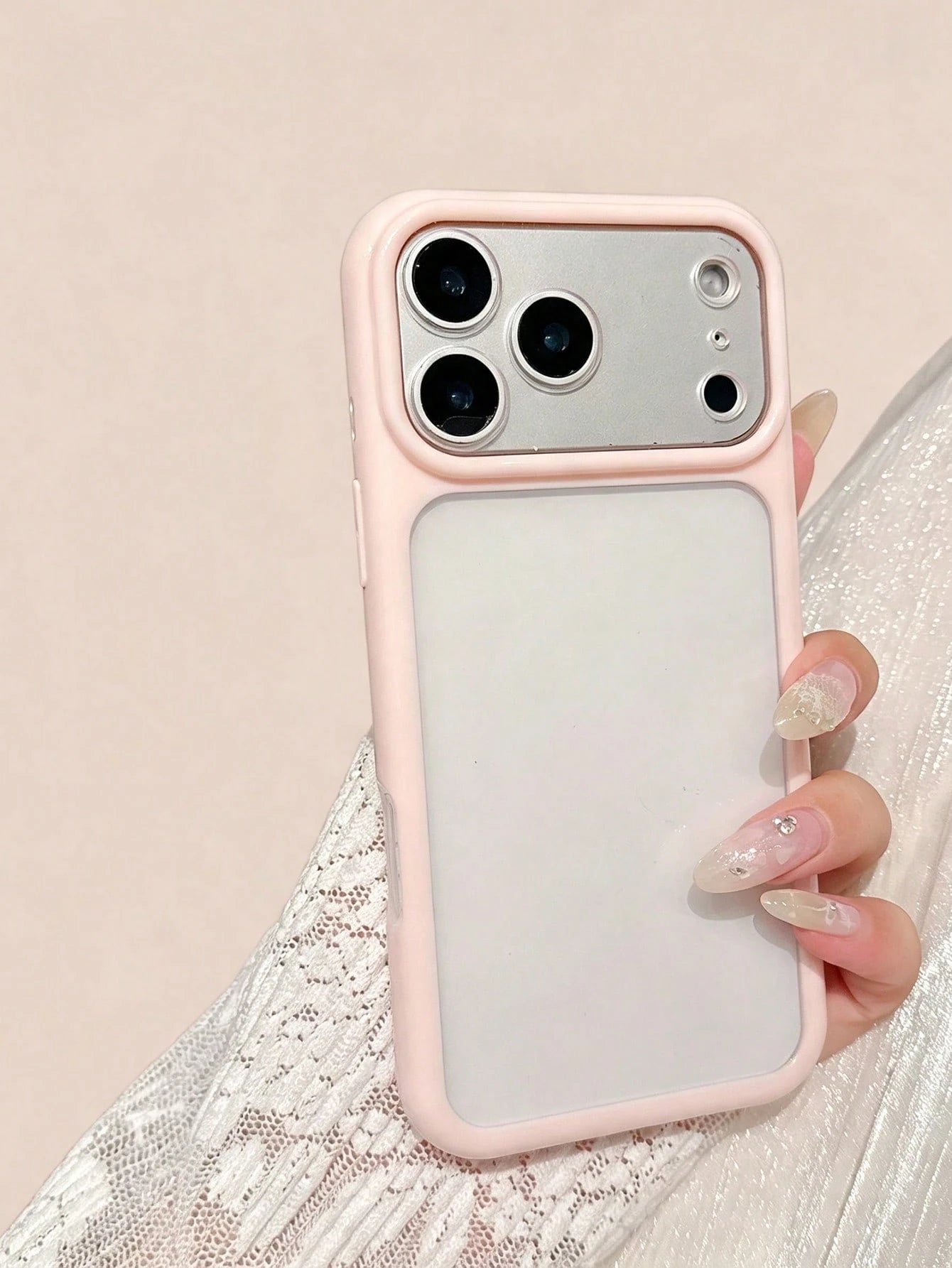 1pc Minimalist Candy Color Transparent Anti-Drop Phone Case For IPhone 17 Pro Max/ 16/ 15/ 14/ 13, Women