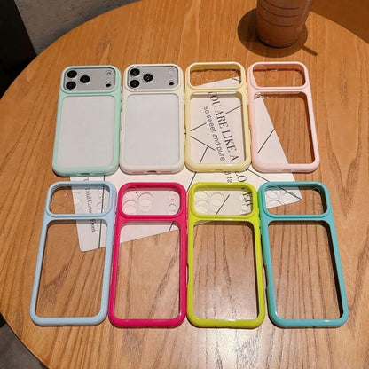 1pc Minimalist Candy Color Transparent Anti-Drop Phone Case For IPhone 17 Pro Max/ 16/ 15/ 14/ 13, Women
