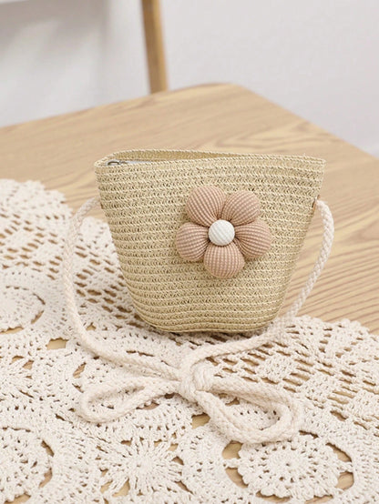 1pc Minimalist Ditsy Floral Pattern Spring/Summer Papyrus Crossbody Bag