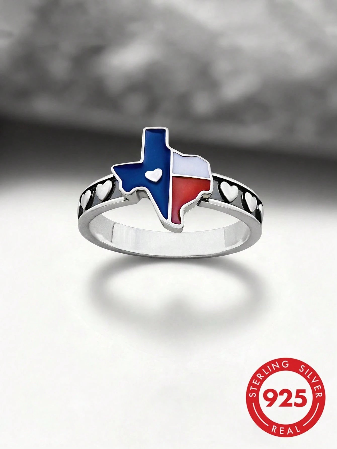 1pc Minimalist & Unique 925 Sterling Silver "Texas Love" Ring, Exquisite Jewelry Gift For Women