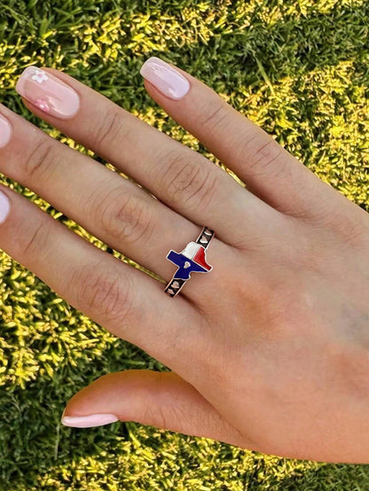 1pc Minimalist & Unique 925 Sterling Silver "Texas Love" Ring, Exquisite Jewelry Gift For Women