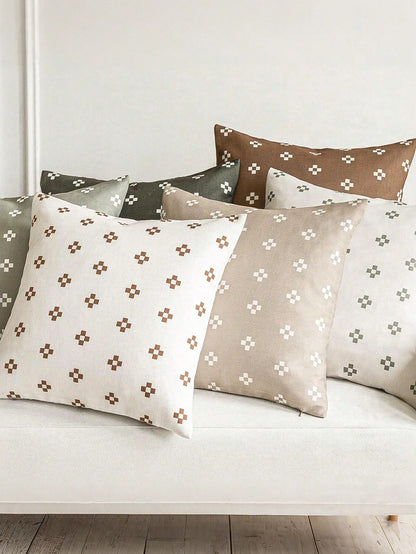 1pc Modern Decorative Pillowcase, Printed Country Style Cushion Cover, Bohemian Home Decor, Suitable For Chair, Sofa, Bedroom, Living Room, Light Khaki, Back To School