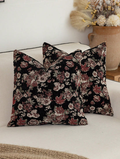 1pc Modern Pastoral Country Style Minimalist Chenille Jacquard Thick Soft Washable Machine Washable Hidden Zipper Pillowcase Suitable For Sofa Bedroom Living Room Home Decor