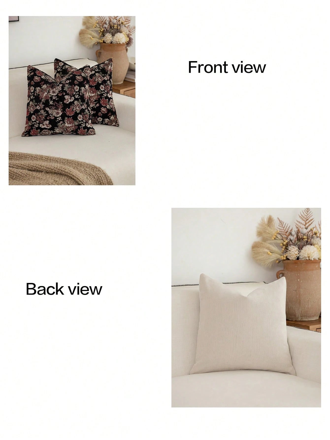 1pc Modern Pastoral Country Style Minimalist Chenille Jacquard Thick Soft Washable Machine Washable Hidden Zipper Pillowcase Suitable For Sofa Bedroom Living Room Home Decor