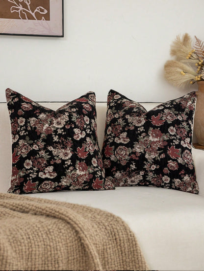 1pc Modern Pastoral Country Style Minimalist Chenille Jacquard Thick Soft Washable Machine Washable Hidden Zipper Pillowcase Suitable For Sofa Bedroom Living Room Home Decor