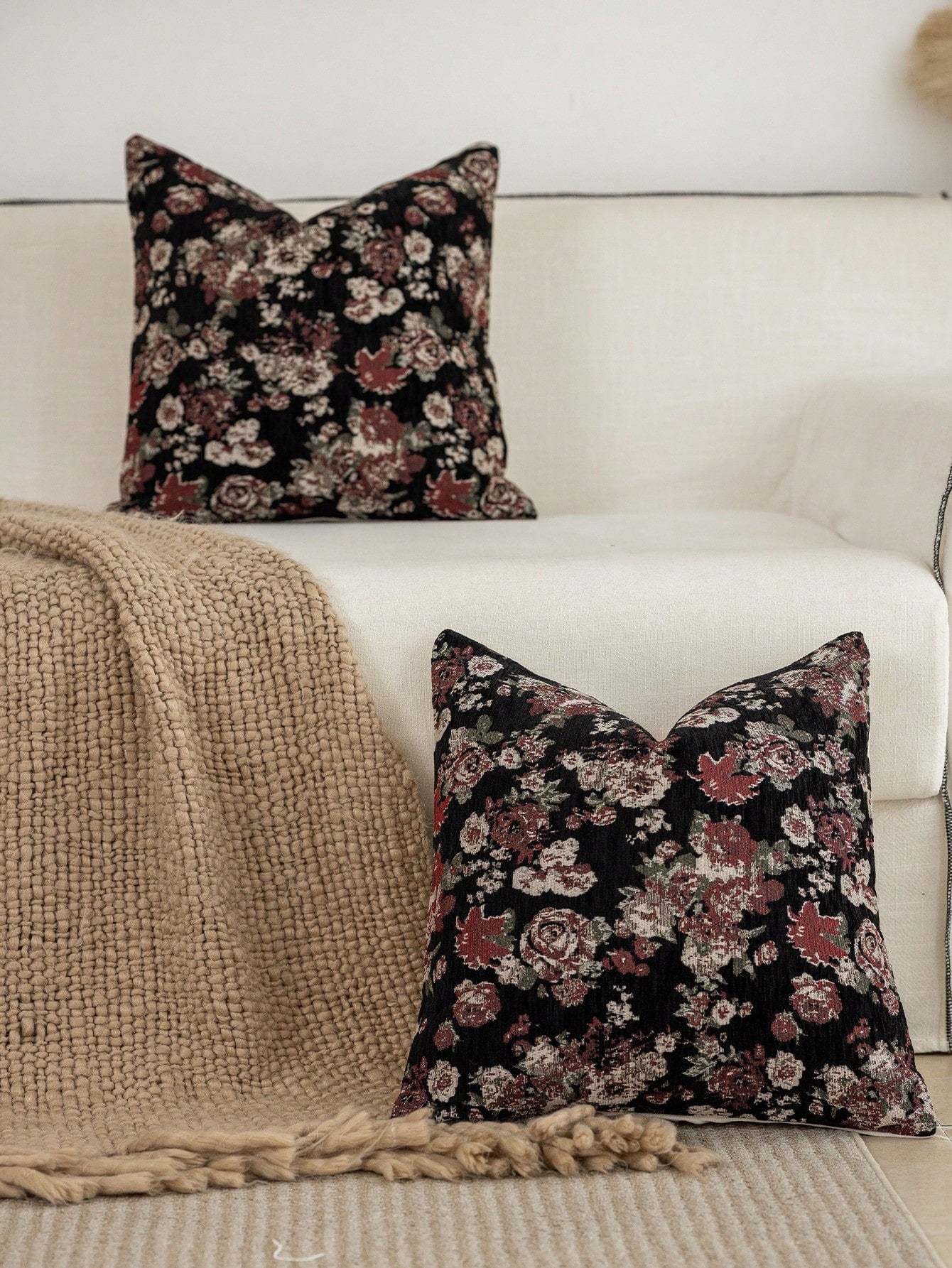 1pc Modern Pastoral Country Style Minimalist Chenille Jacquard Thick Soft Washable Machine Washable Hidden Zipper Pillowcase Suitable For Sofa Bedroom Living Room Home Decor