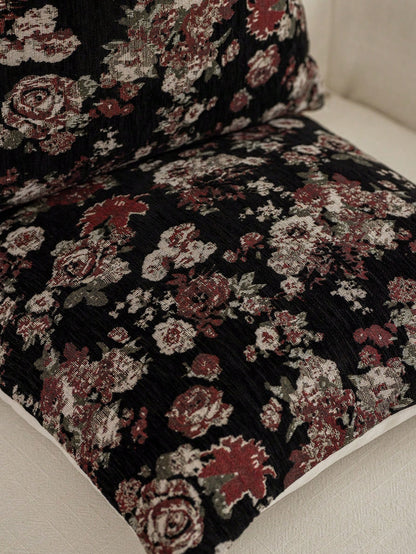 1pc Modern Pastoral Country Style Minimalist Chenille Jacquard Thick Soft Washable Machine Washable Hidden Zipper Pillowcase Suitable For Sofa Bedroom Living Room Home Decor