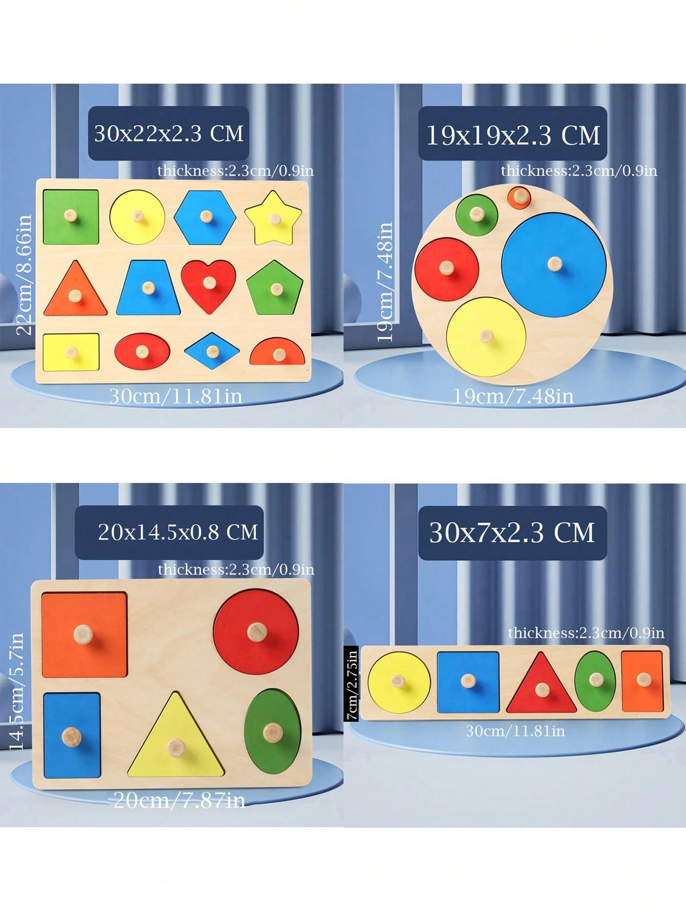 1pc Montessori Early Education Children's Wooden Panels Geometric Figures Color Matching Children's Early Education Panel Hand Scratching Board Toys