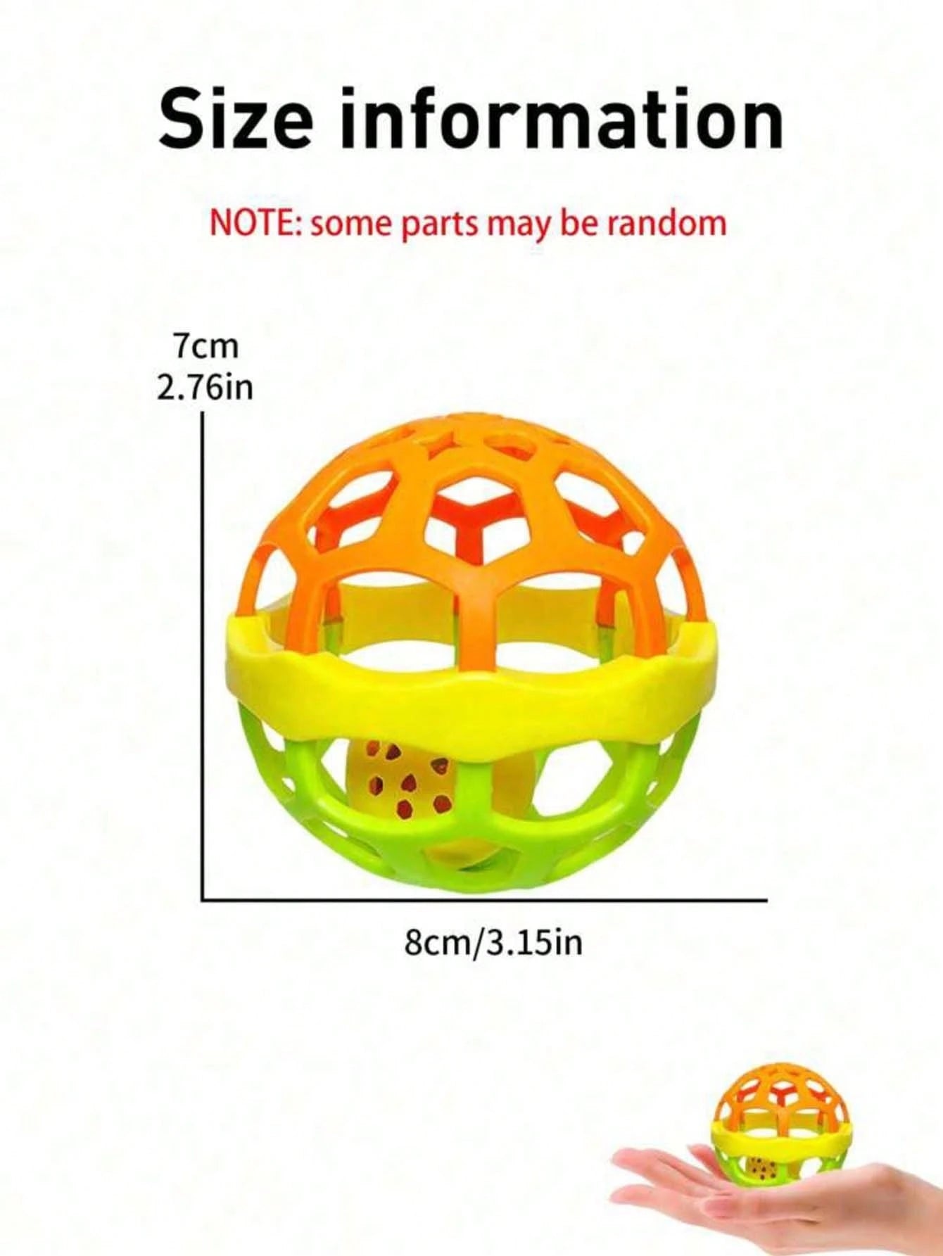 1pc Montessori Toy Sensory Ball Baby Texture Hand Bell Rattle Ball, Baby Rattle Toy, Early Educational Birthday Gift For Baby And Toddler (Some Parts Will Be Sent Randomly)