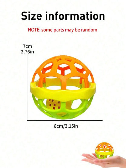 1pc Montessori Toy Sensory Ball Baby Texture Hand Bell Rattle Ball, Baby Rattle Toy, Early Educational Birthday Gift For Baby And Toddler (Some Parts Will Be Sent Randomly)
