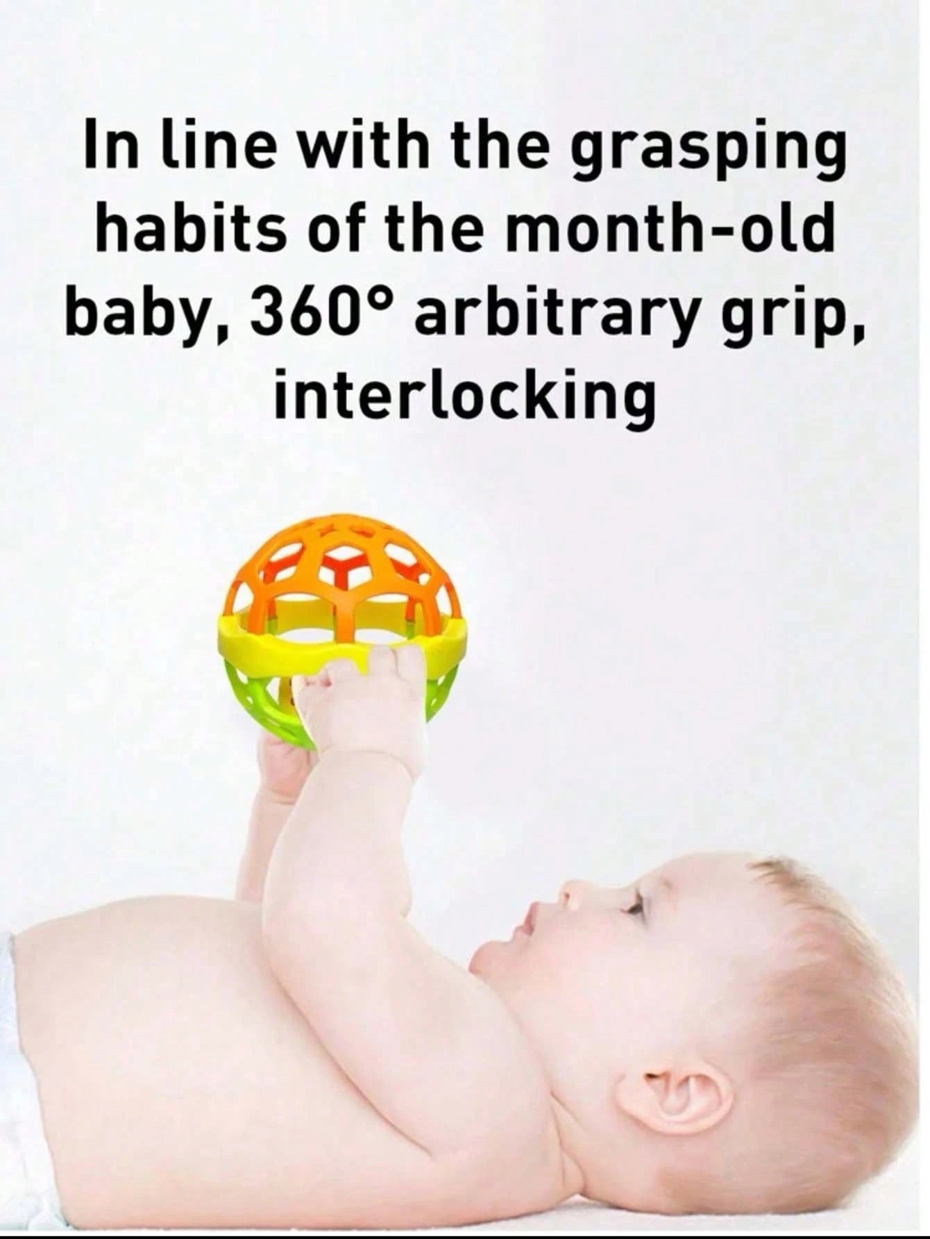 1pc Montessori Toy Sensory Ball Baby Texture Hand Bell Rattle Ball, Baby Rattle Toy, Early Educational Birthday Gift For Baby And Toddler (Some Parts Will Be Sent Randomly)