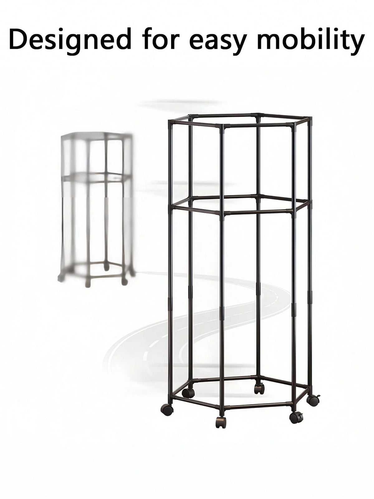 1pc Multi-Functional Clothes Rack With Wheels, Hanging Clothes Rack Suitable For Indoor, Outdoor, Balcony, Bedroom Space-Saving Clothing Storage Rack, Drying Rack
