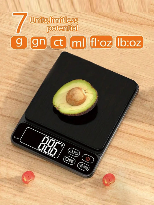 1PC Multi-Purpose Kitchen Food Digital Scale, Small Stainless Steel Coffee Kitchen Scale, Max 3kg Kitchen Scale, Convertible Multiple GGNCFTFL. Oz LB: Oz, Mini-Food Scale, Professional Electronic Jew