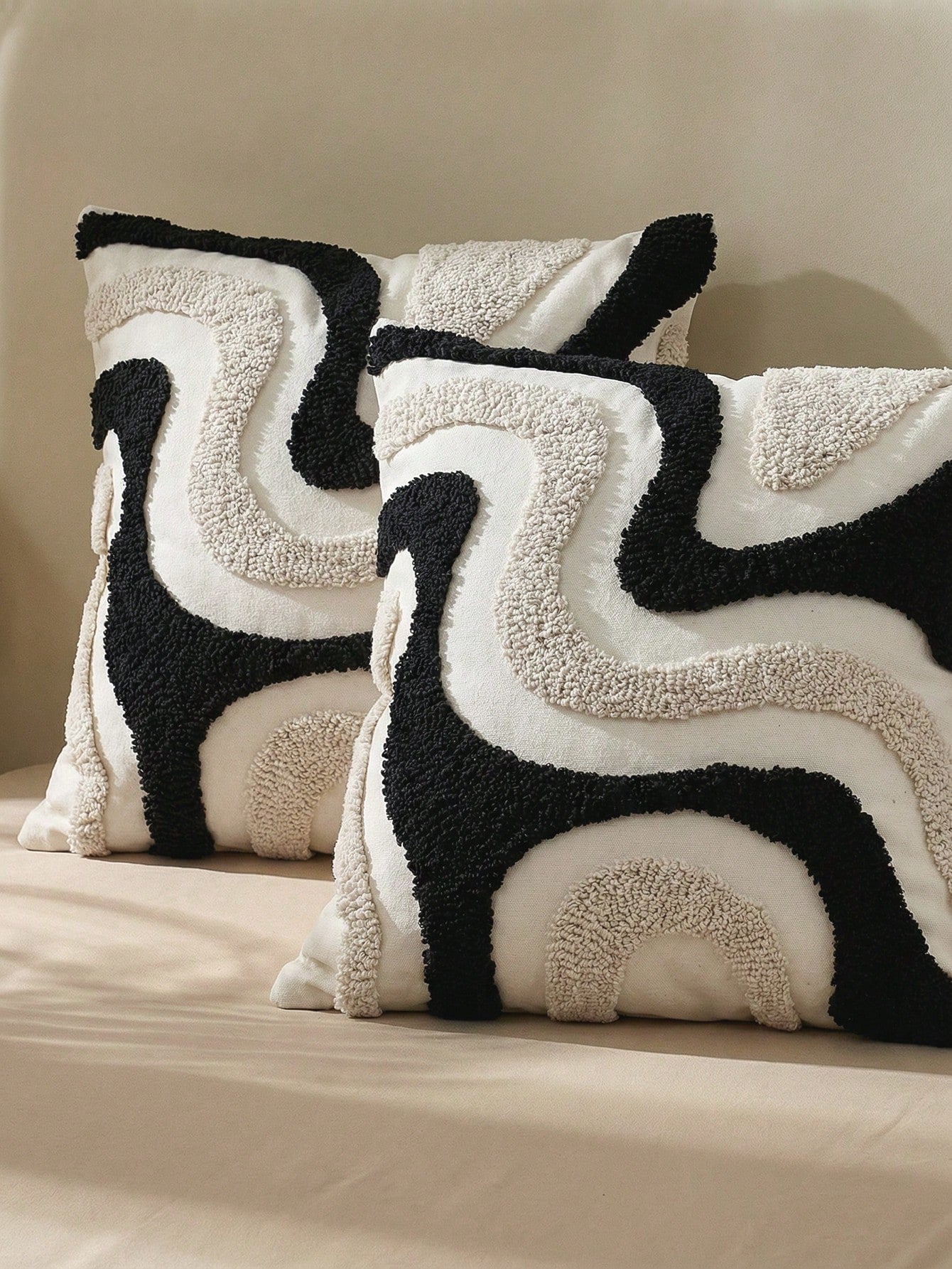 1pc Multicolor Geometric Pattern Throw Pillow Cover, Bohemian Canvas Tufted Embroidery, Nordic Style, Suitable For Bedroom, Living Room Sofa, Headboard, Outdoor Garden, Holiday Party Decorative Cushio