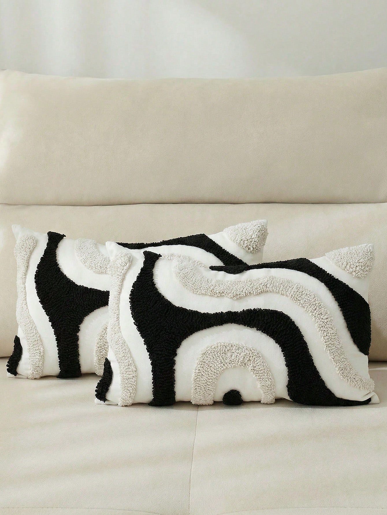 1pc Multicolor Geometric Pattern Throw Pillow Cover, Bohemian Canvas Tufted Embroidery, Nordic Style, Suitable For Bedroom, Living Room Sofa, Headboard, Outdoor Garden, Holiday Party Decorative Cushio