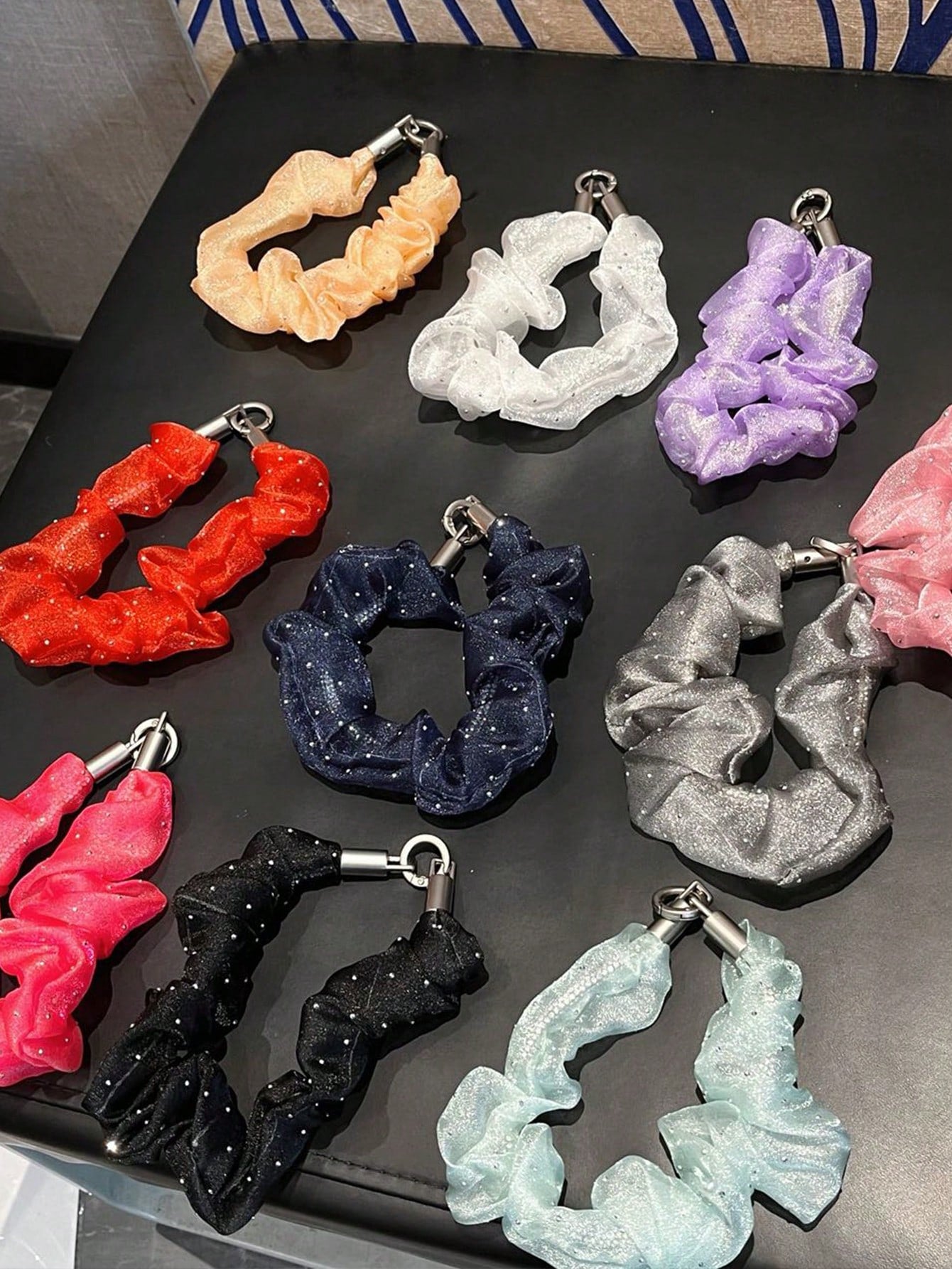 1pc Netting Fabric Dot Pattern Phone Charm, Mobile Phone Chain, Handmade Beads, Mobile Phone Hanger, Mobile Phone Hanger Cord, CDD Camera Anti-Detachment Chain, Travel Anti-Detachment Mobile Phone Cha