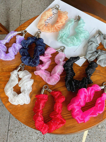 1pc Netting Fabric Dot Pattern Phone Charm, Mobile Phone Chain, Handmade Beads, Mobile Phone Hanger, Mobile Phone Hanger Cord, CDD Camera Anti-Detachment Chain, Travel Anti-Detachment Mobile Phone Cha