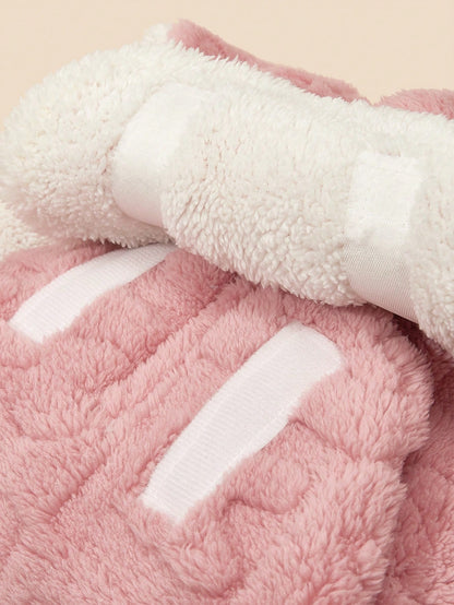 1pc Newborn Cartoon Pattern Double-Layer Plush Baby Swaddle Blanket