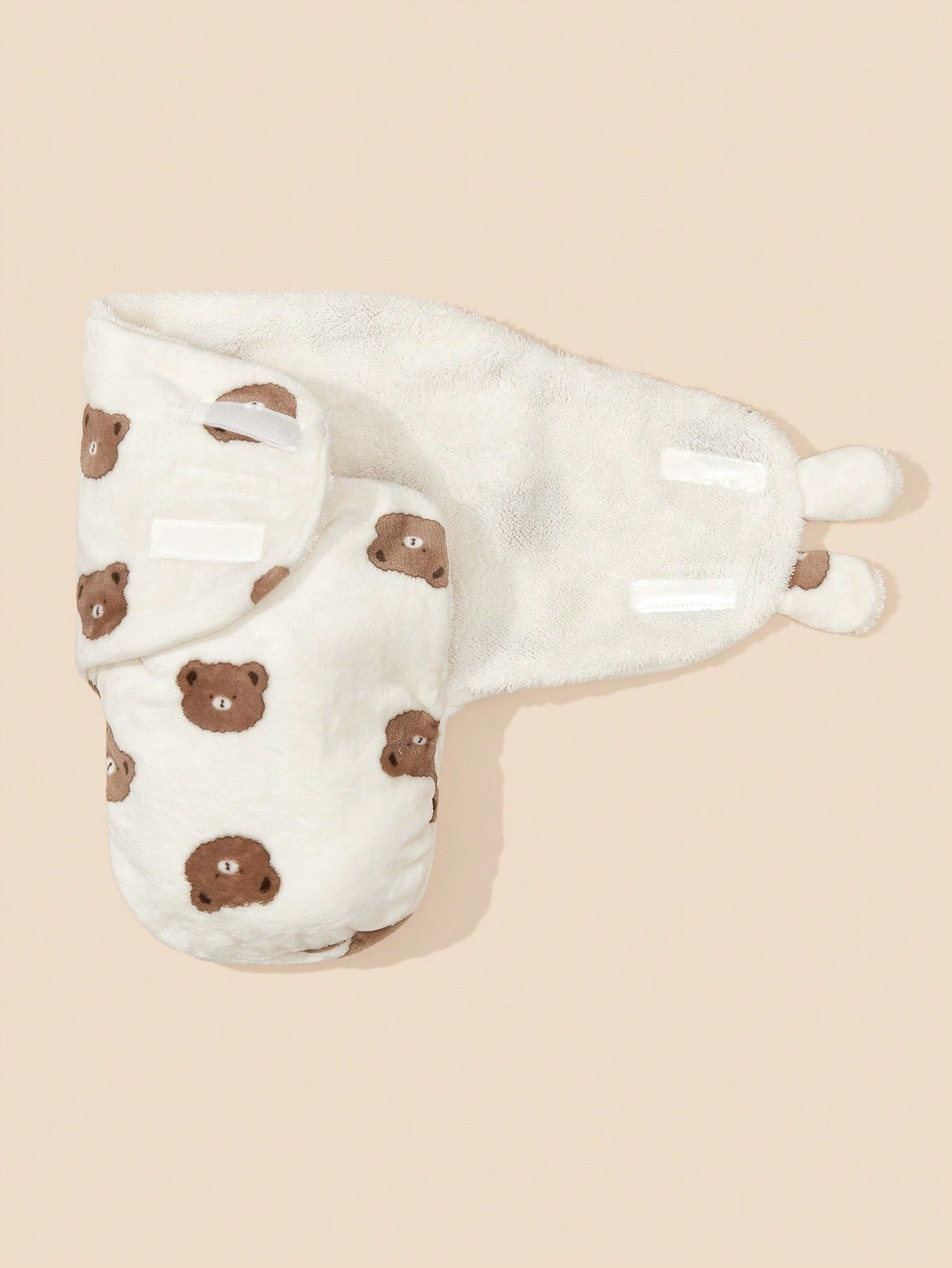 1pc Newborn Cartoon Pattern Double-Layer Plush Baby Swaddle Blanket