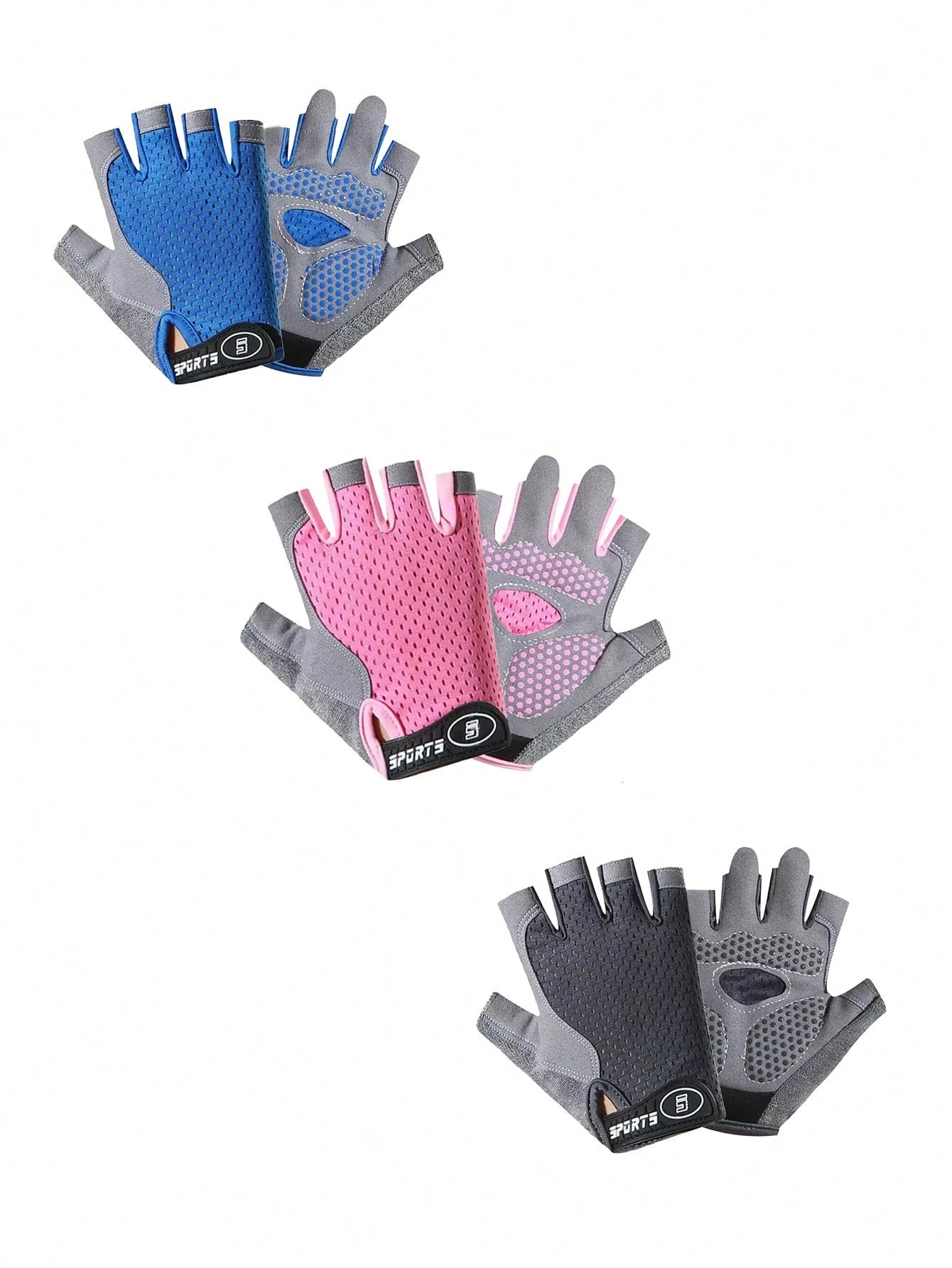 1pc Or 3pcs Adjustable Mesh Breathable Anti-Slip Wear-Resistant Fitness Gloves, Suitable For 3-12 Years Old Children Outdoor, First Day Of School