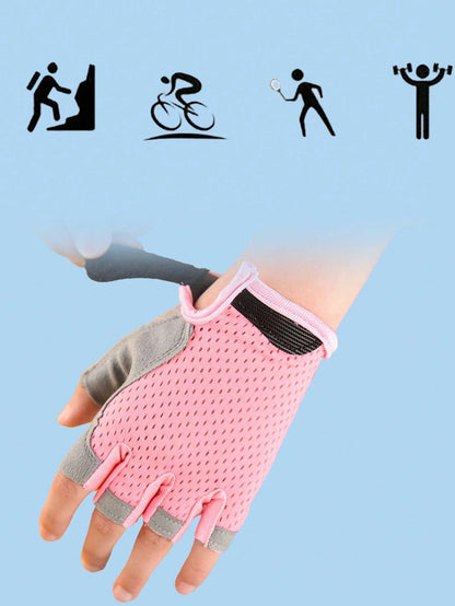 1pc Or 3pcs Adjustable Mesh Breathable Anti-Slip Wear-Resistant Fitness Gloves, Suitable For 3-12 Years Old Children Outdoor, First Day Of School