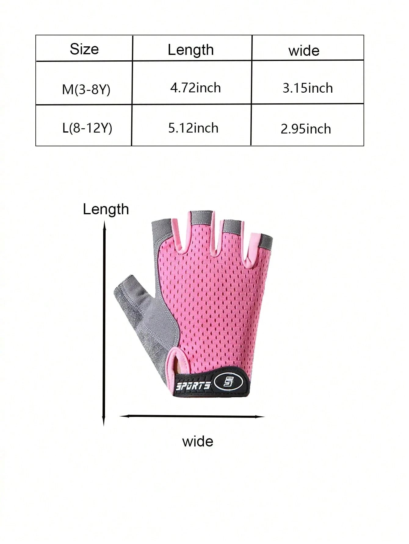 1pc Or 3pcs Adjustable Mesh Breathable Anti-Slip Wear-Resistant Fitness Gloves, Suitable For 3-12 Years Old Children Outdoor, First Day Of School