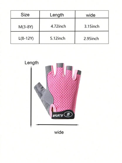 1pc Or 3pcs Adjustable Mesh Breathable Anti-Slip Wear-Resistant Fitness Gloves, Suitable For 3-12 Years Old Children Outdoor, First Day Of School