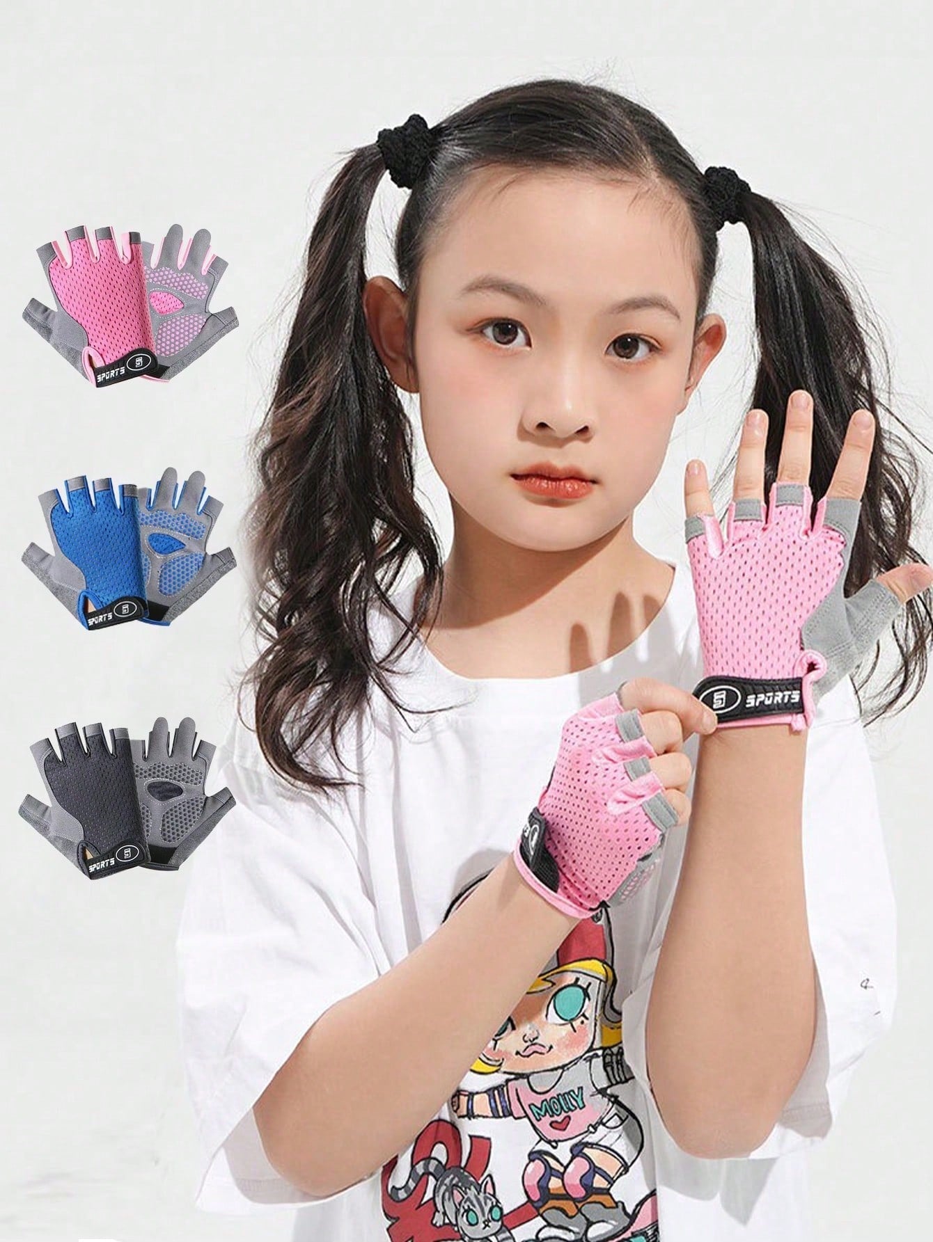 1pc Or 3pcs Adjustable Mesh Breathable Anti-Slip Wear-Resistant Fitness Gloves, Suitable For 3-12 Years Old Children Outdoor, First Day Of School