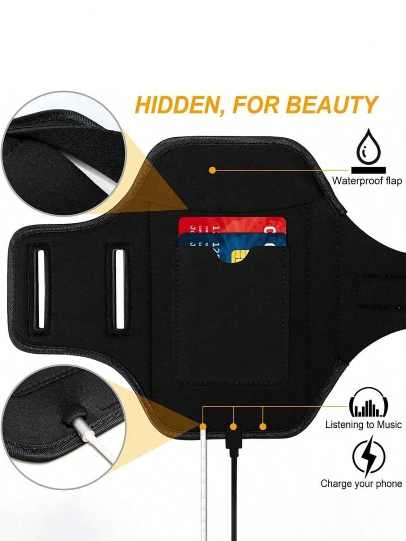 1pc Outdoor Sports Running Phone Armband, Adjustable Fitness Arm Bag Holder For 7-Inch Phone, Cycling Arm Bag