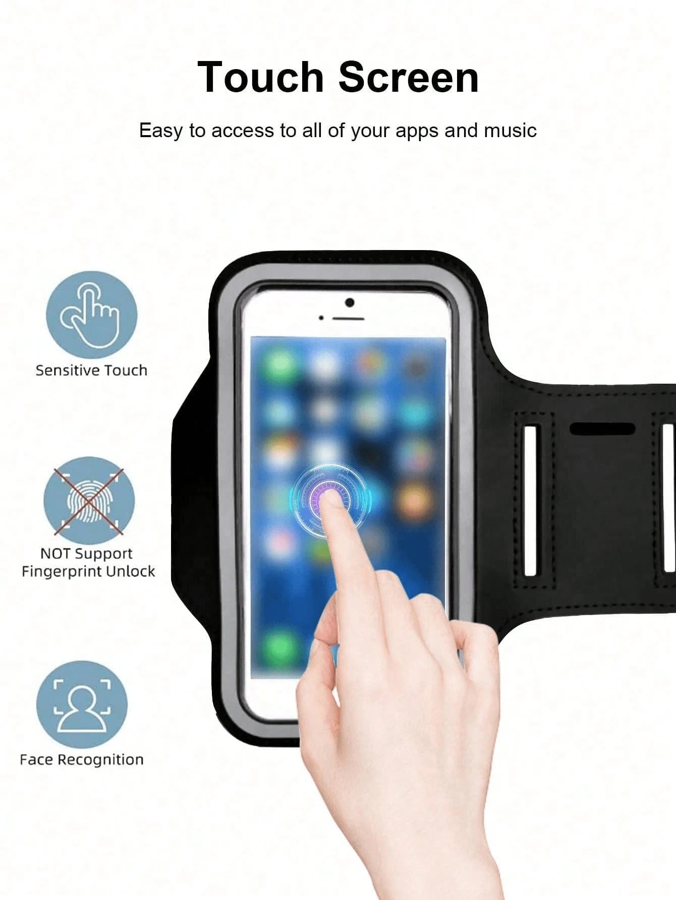 1pc Outdoor Sports Running Phone Armband, Adjustable Fitness Arm Bag Holder For 7-Inch Phone, Cycling Arm Bag