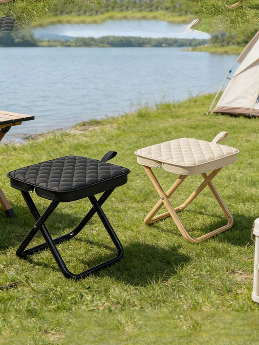 1pc Outdoor Thick Folding Stool, Portable Compact Footrest Seat, Sturdy & Stable, Suitable For Camping, Fishing, Sketching, Indoor & Outdoor Use, Comfortable Foldable Small Chair For Commuting, Picnic