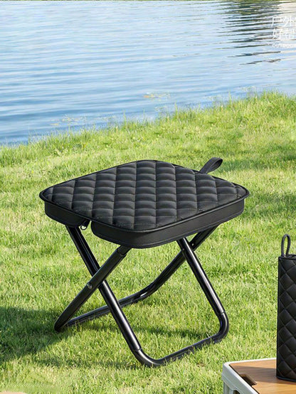 1pc Outdoor Thick Folding Stool, Portable Compact Footrest Seat, Sturdy & Stable, Suitable For Camping, Fishing, Sketching, Indoor & Outdoor Use, Comfortable Foldable Small Chair For Commuting, Picnic