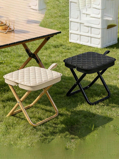 1pc Outdoor Thick Folding Stool, Portable Compact Footrest Seat, Sturdy & Stable, Suitable For Camping, Fishing, Sketching, Indoor & Outdoor Use, Comfortable Foldable Small Chair For Commuting, Picnic
