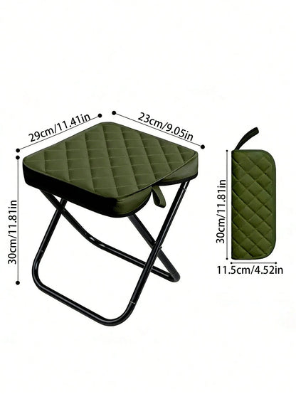 1pc Outdoor Thick Folding Stool, Portable Compact Footrest Seat, Sturdy & Stable, Suitable For Camping, Fishing, Sketching, Indoor & Outdoor Use, Comfortable Foldable Small Chair For Commuting, Picnic