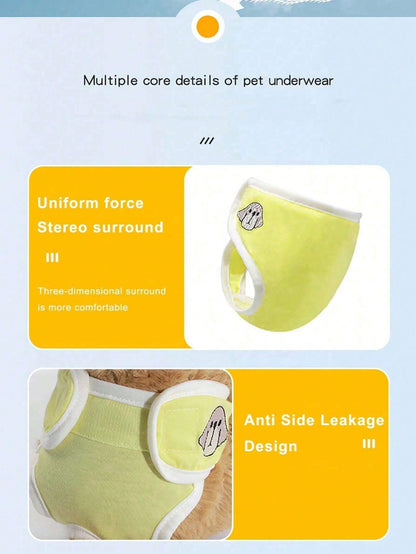1PC Pet Physiological Pants Dog Diaper Underwear Reusable Washable Female Dog Period Pants Soft Breathable Sanitary Panties Adjustable Belly Band For Small Medium Dogs Heat Season Care Comfortable Pet
