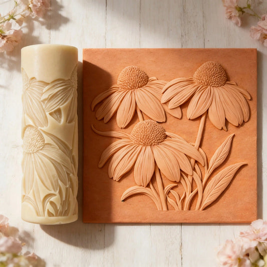 1pc Pinecone Chrysanthemum Texture Roller, Polymer Clay Embossed Mold, High Detail 3DTexture Roller, Pottery Tool, Durable Plastic Handmade Mold, Suitable For Easter, Pet Day,Reading Month, DIY Jewelr