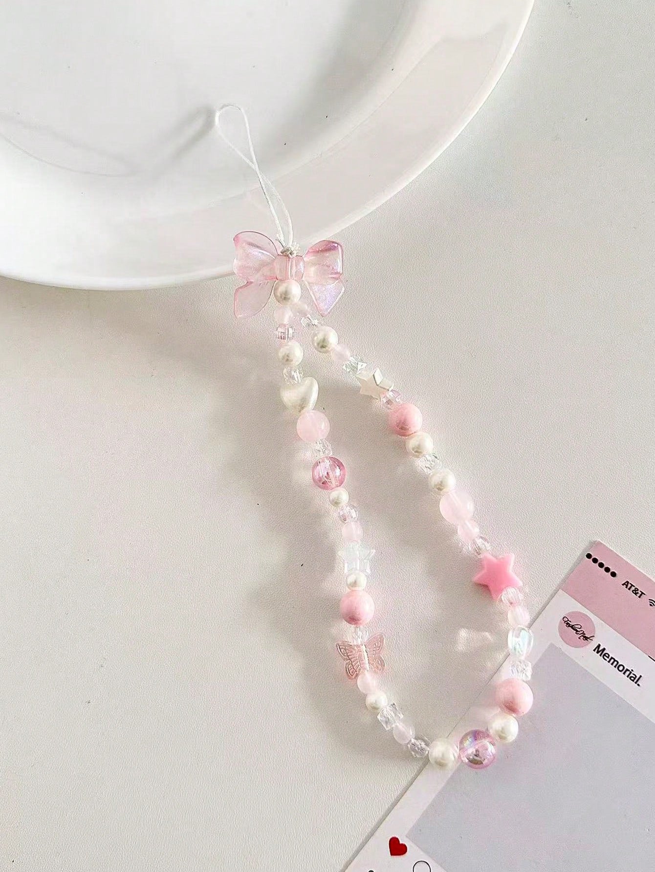 1pc Pink Ethereal Phone Lanyard With Pink Bow, Cute Fairy Style Compatible With Android And Most Smartphone,Gifts For Mother, Family, Friends, Birthday, Holiday Phone Chain
