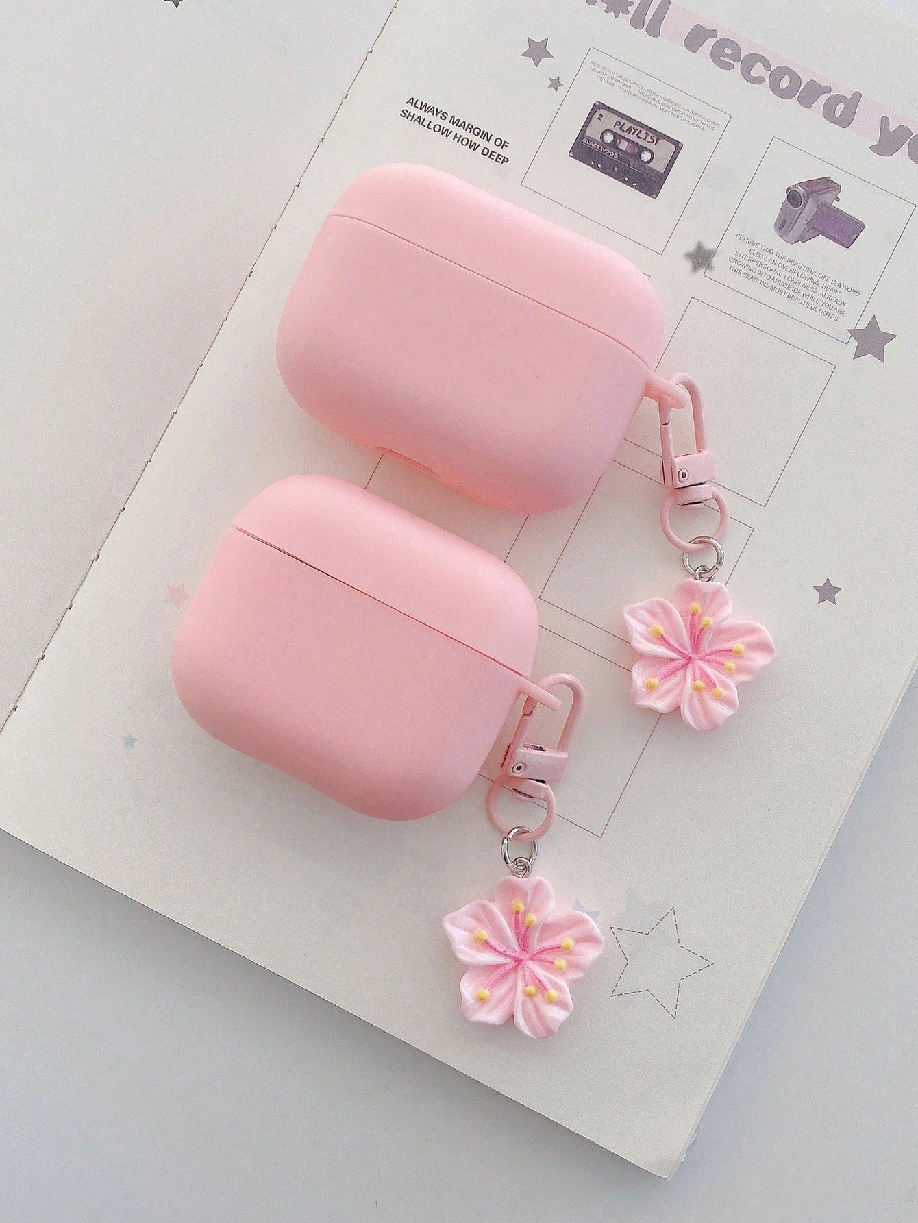 1pc Pink TPU Matte Bluetooth Earphone Protective Case With Sakura Charm, Cute Sakura Design, Compatible With AirPods Pro 3, Pro (2nd Gen), 3, Pro, 4 Case Cover, Suitable For Daily Use, Spring, Mother'