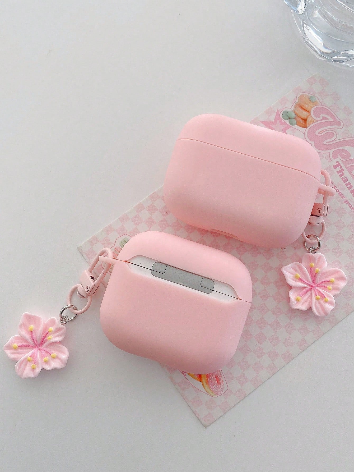 1pc Pink TPU Matte Bluetooth Earphone Protective Case With Sakura Charm, Cute Sakura Design, Compatible With AirPods Pro 3, Pro (2nd Gen), 3, Pro, 4 Case Cover, Suitable For Daily Use, Spring, Mother'