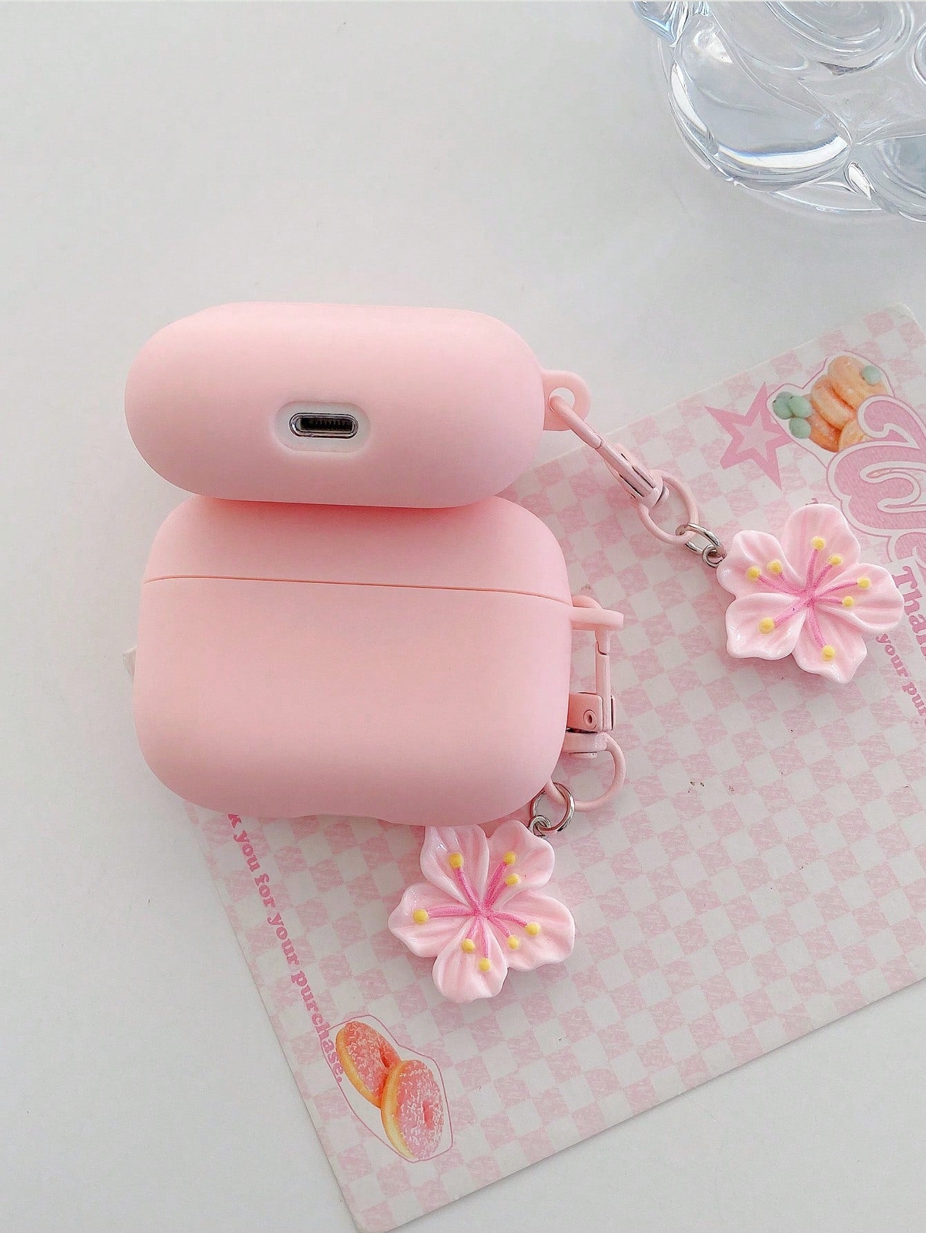 1pc Pink TPU Matte Bluetooth Earphone Protective Case With Sakura Charm, Cute Sakura Design, Compatible With AirPods Pro 3, Pro (2nd Gen), 3, Pro, 4 Case Cover, Suitable For Daily Use, Spring, Mother'