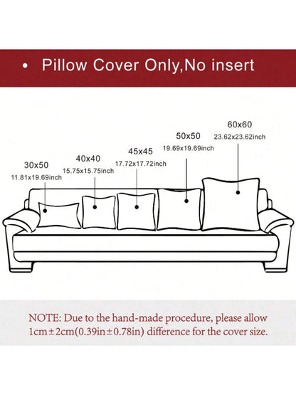 1pc Plain Cushion Cover Without Filler, Striped Corduroy Square Pillowcase For Sofa, Home Decor