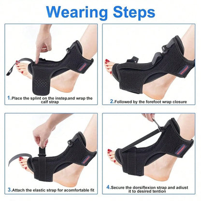 1PC Plantar Fasciitis Night Splint, Adjustable Drop Foot Brace, Nighttime Dorsiflexion Support Heel Pain, Achilles Tendonitis & Ankle Discomfort Relief