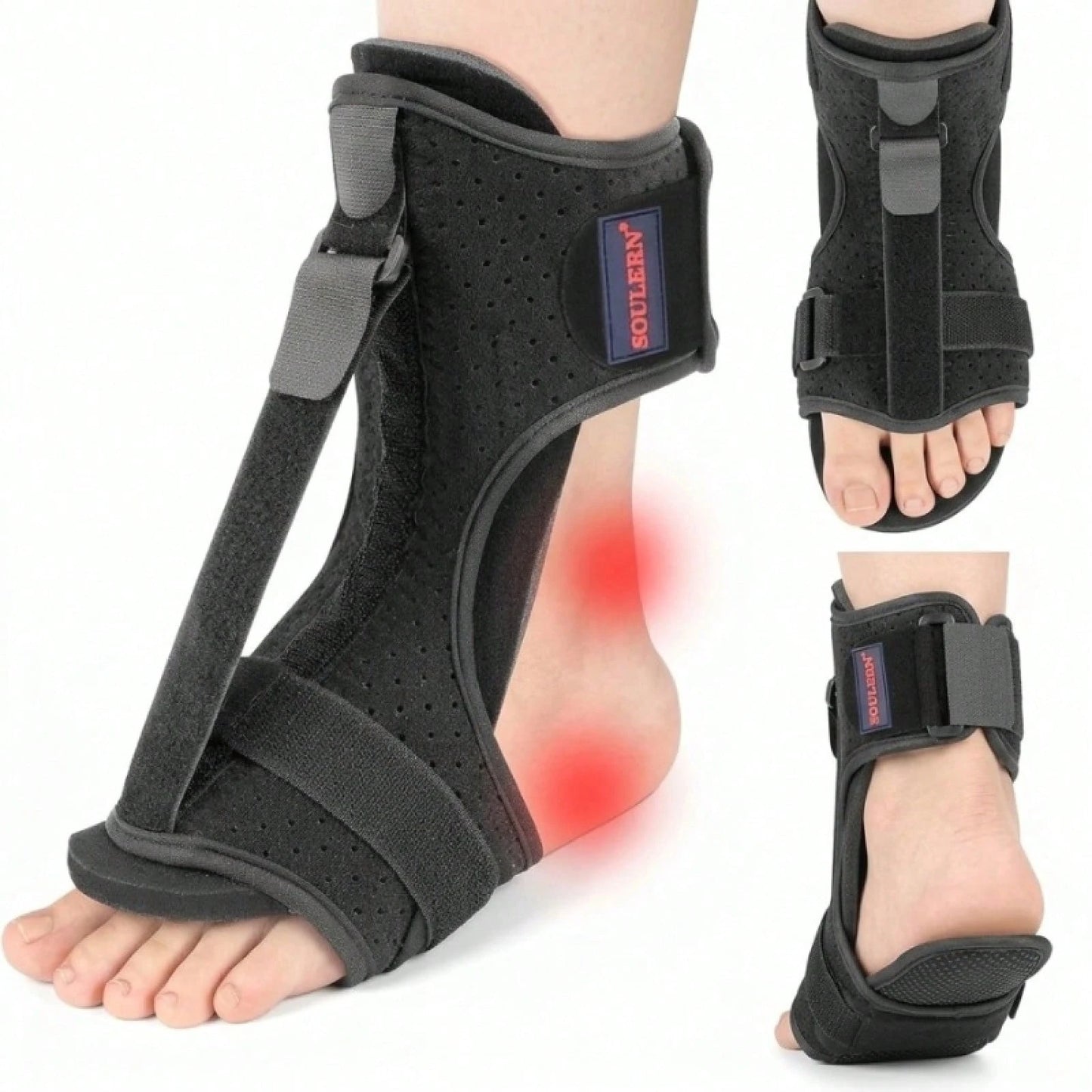 1PC Plantar Fasciitis Night Splint, Adjustable Drop Foot Brace, Nighttime Dorsiflexion Support Heel Pain, Achilles Tendonitis & Ankle Discomfort Relief