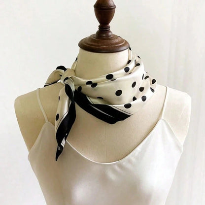 1pc Polka Dot Printed Satin Scarf, New Spring Fashion Headscarf For Women, Can Be Used As Waistband, Packaging Decor, Ribbon, Headband Or Scarf, An Ideal Choice To Enhance Overall Styling, French Girl