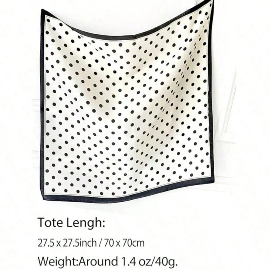1pc Polka Dot Printed Satin Scarf, New Spring Fashion Headscarf For Women, Can Be Used As Waistband, Packaging Decor, Ribbon, Headband Or Scarf, An Ideal Choice To Enhance Overall Styling, French Girl