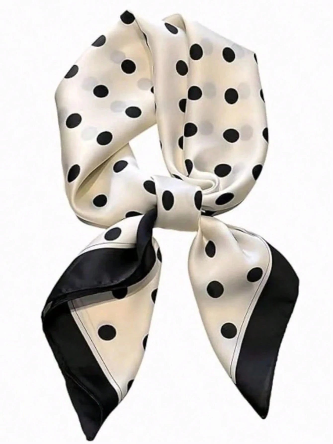 1pc Polka Dot Printed Satin Scarf, New Spring Fashion Headscarf For Women, Can Be Used As Waistband, Packaging Decor, Ribbon, Headband Or Scarf, An Ideal Choice To Enhance Overall Styling, French Girl
