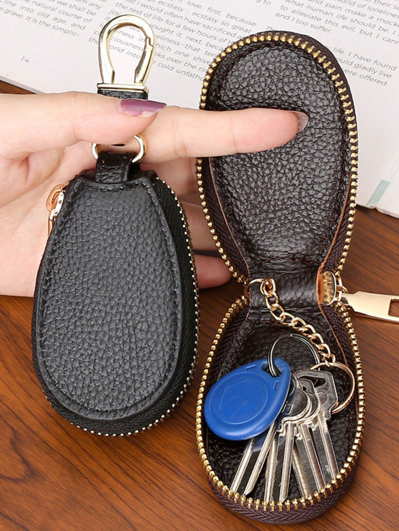 1pc Portable Elliptical Keybag Keychains, Large Capacity Multi Functional General Motors Key Waist Buckle Bag For Men And Women, Universal Keybag Key Chain, Car Keyring, Back To School Gift (Please No